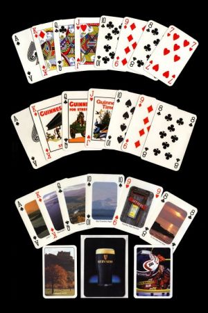 Fans of different sized playing cards - click to enlarge